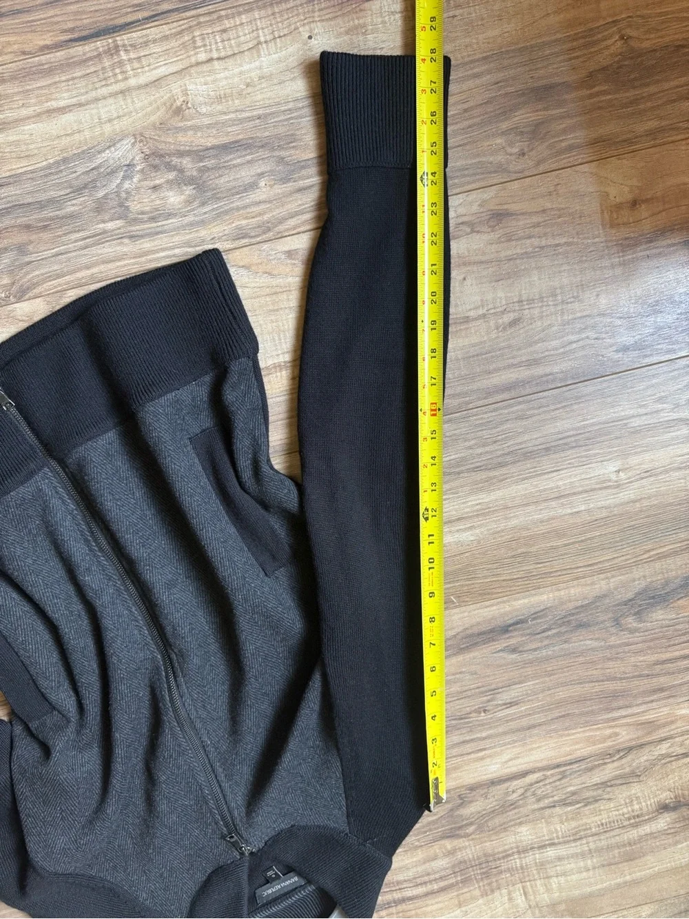 Banana Republic Men's Black and Charcoal Zip-Up Cardigan